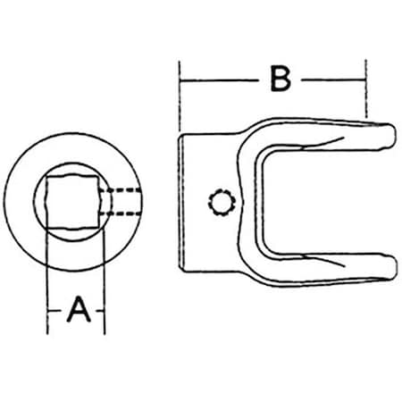 Aftermarket Implement Yoke, 1 18 Square Bore, w Set Screw A-10001-1037-AI